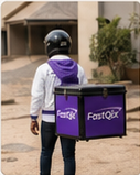 FastQix rider coordinating the delivery